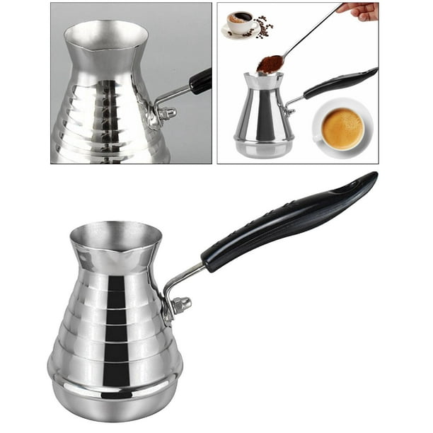  Cafetera turca de acero inoxidable - 9 onzas líquidas : Hogar y  Cocina