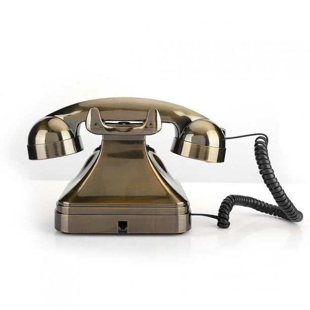 Teléfono fijo, teléfono retro de estilo europeo con botón grande y  transparente, verde clásico vintage antiguo teléfono de marcación para  decoración