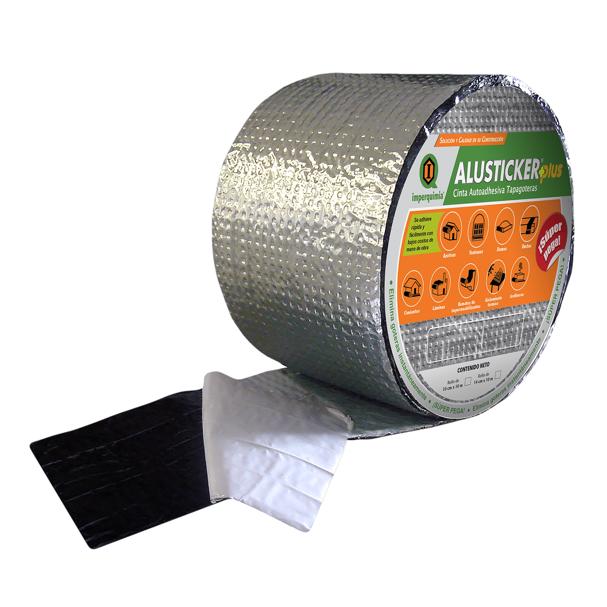 Cinta tapagoteras autoadherible alusticker plus 14 cm x 10 m – impermeabilizante