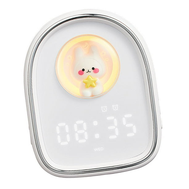 Lindo Conejo Despertador Función Snooze Despertador Infantil Despertador  Dual Despertador Blanco Sunnimix reloj despertador dormitorio infantil