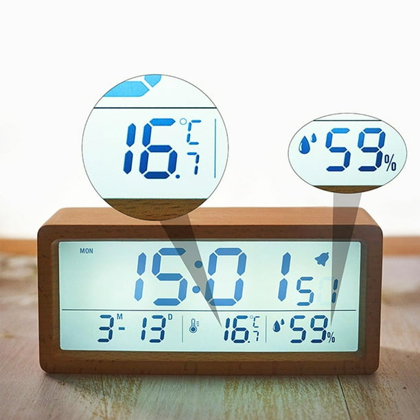 Relojes De Mesa Digitales De Madera Reloj Despertador Reloj De