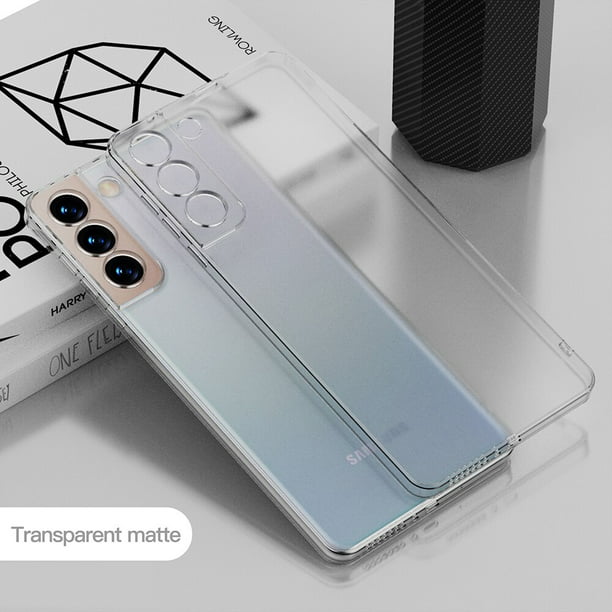Funda de silicona transparente con marco cuadrado chapado de lujo para  Samsung Galaxy S21 FE S21 S22 S23 Ultra Plus 5G Coque, cubierta trasera  transparente Fivean unisex