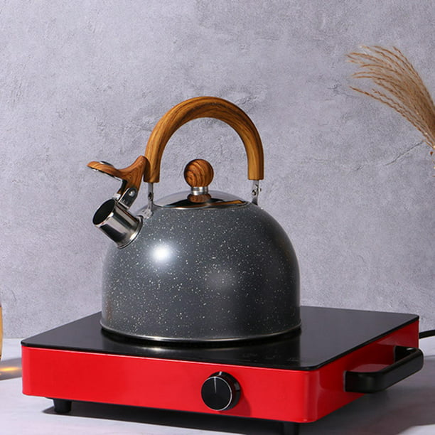 Luxshiny Hervidor de té silbante para estufa tetera de acero inoxidable  silbante para estufas eléctricas de gas agua caliente rápida de hervir
