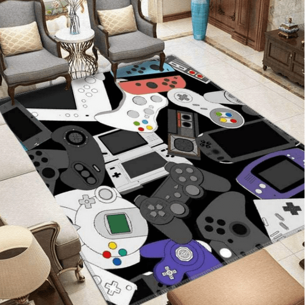  Alfombra gamepad Arena con diseño de controlador de juegos,  alfombra de animé para sala de estar, dormitorio, niños y adolescentes,  alfombra de área de juegos impresa, decoración del hogar, 24 x