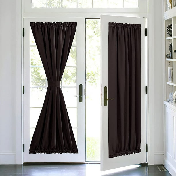 Cortinas opacas para puerta de entrada, cortina minimalista gris para  puerta francesa, cortinas aislantes térmicas para puerta delantera,  bolsillo