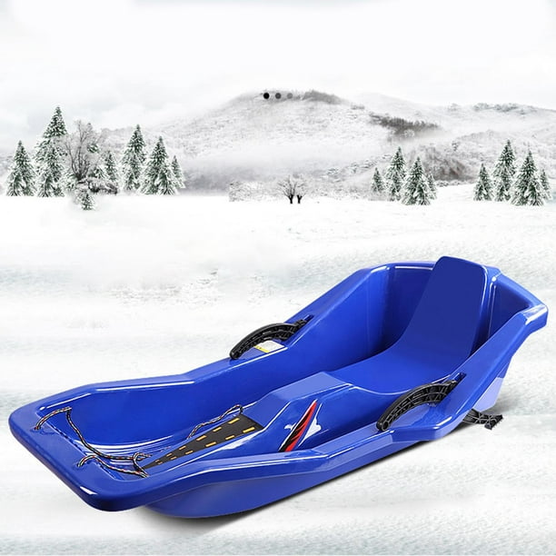  Trineos de nieve, trineo de plástico de 35 pulgadas para niños  y adultos, paquete de 2 toboganes de nieve Tobagans, trineos de invierno  con cuerda de tracción : Deportes y Actividades