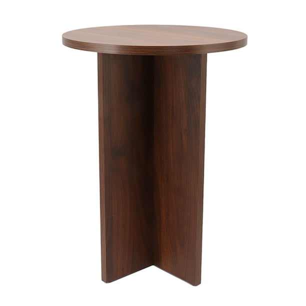 Mesa de centro, mesa de comedor redonda, Mesa redonda pequeña  de madera, Marco de metal Tapa de mesa de madera maciza, marrón : Hogar y  Cocina