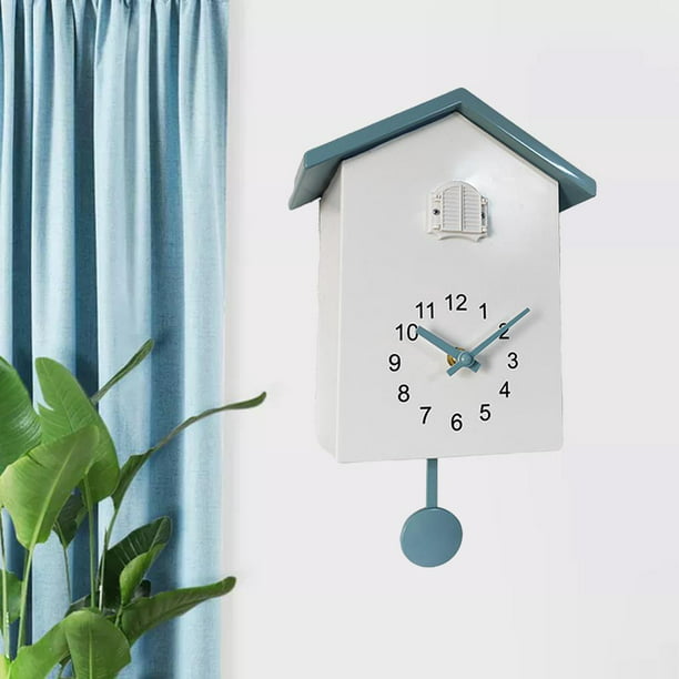  Generic Reloj de pared de cuco Birdhouse Reloj colgante  decorativo, voces naturales de pájaros que dicen la hora, relojes de  péndulo decoración de pared para sala de estar, cocina, oficina, color