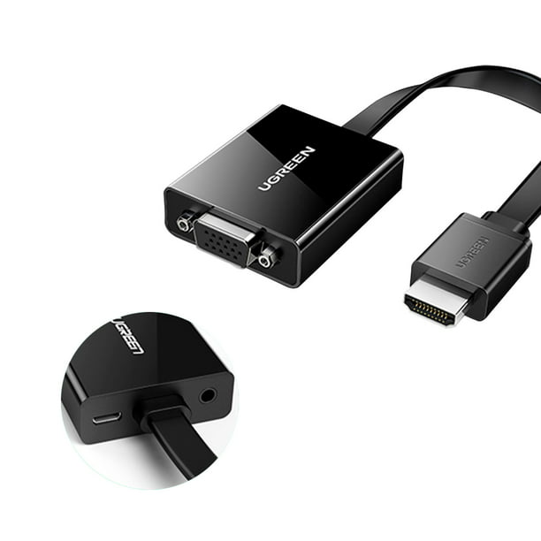 Adaptador VGA a HDMI Con Audio Y DC Por Micro USB Ugreen