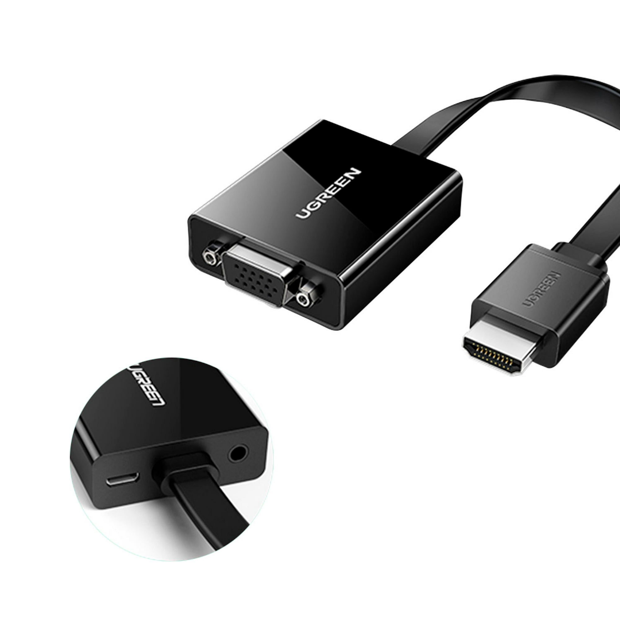 Adaptador HDMI Macho a VGA Hembra Con Audio 3.5mm Ugreen