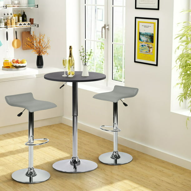 Mesa redonda de bar de 40 pulgadas de altura, moderna mesa de pub con parte  superior sólida y base de metal resistente, mesa alta para cocina