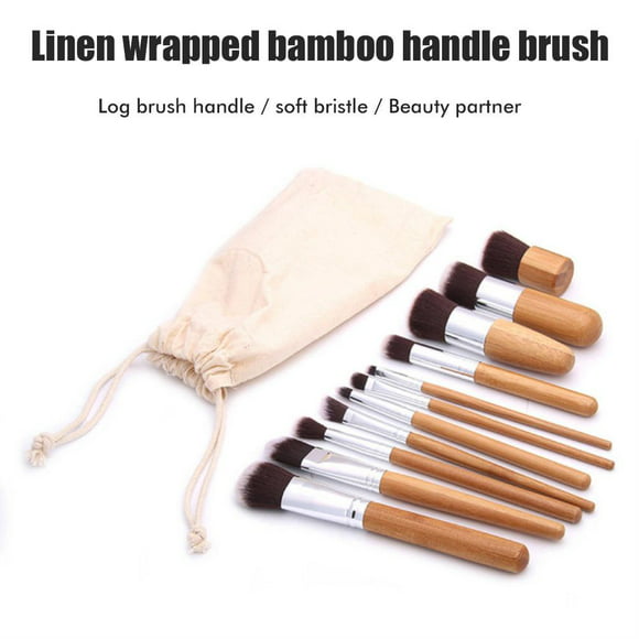 makeup brush natural bamboo make up brushes set soft powder cream cosmetics brushes kit anggrek otros