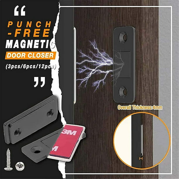 topes de puerta magnéticos invisibles ultrafinos, cierre de imán de cajón,  cierre de puerta magnético sin perforaciones, tope de puerta magnético para