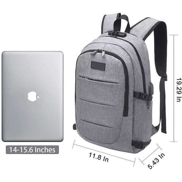 Mochila de viaje para computadora portátil para hombres, mochila  universitaria para hombres, mochila informal de 15.6 pulgadas con puerto de  carga