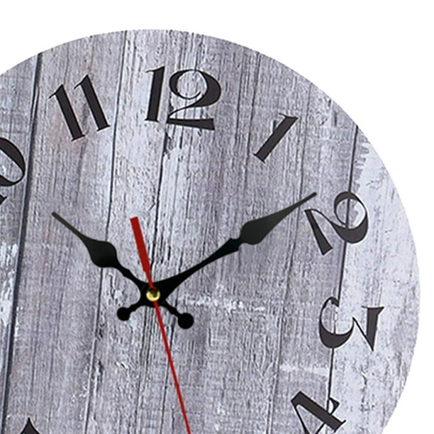 Reloj de pared de madera de 25 cm Relojes que no hacen tictac Reloj de  decorativo de madera silencioso Relojes colgantes rústicos para Soledad  Reloj de pared