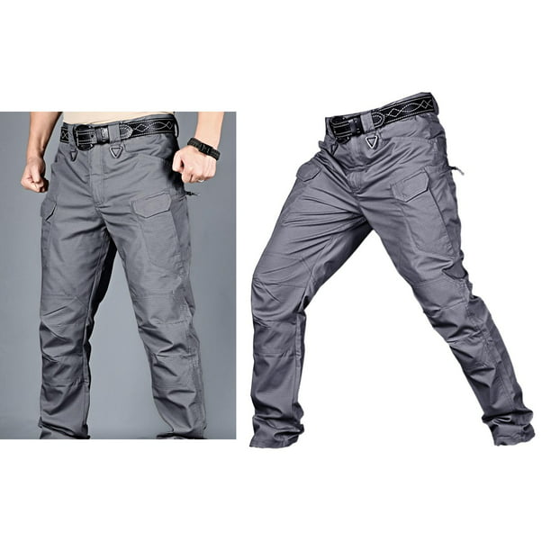 Pantalones de trabajo delgados para hombre, ropa de carga, 6 pantalones de  trabajo, bolsillo de combate, pantalones de trabajo de cocina para hombres