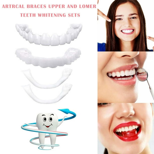 2 pares de dientes postizos recuperan dientes temporales de