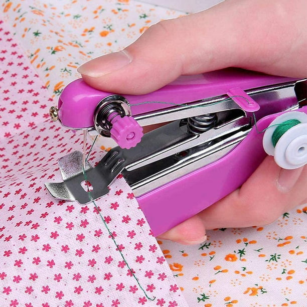 61 piezas máquina de coser a mano, mini máquina de coser de mano eléctrica  práctica máquina de coser de mano única con hilos de coser herramientas