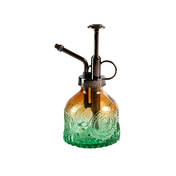 Botella de vidrio para plantas con pulverizador de cristal, rociador de  plantas vintage con bomba superior, regadera decorativa transparente para