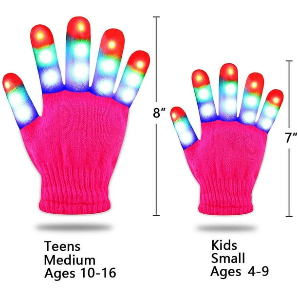 Guantes con luz LED para niños, idea para Navidad, cumpleaños, juguetes  para niños y niñas de 3, 4, 5, 6, 7, 8 años, pequeños de 3 a 8 años