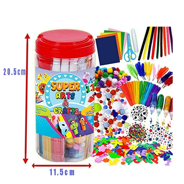 FunzBo suministros de arte y manualidades para niños – Kit de suministros  de arte para manualidades para niños de 4 5 6 7 8 9 – todo en uno DIY Juego