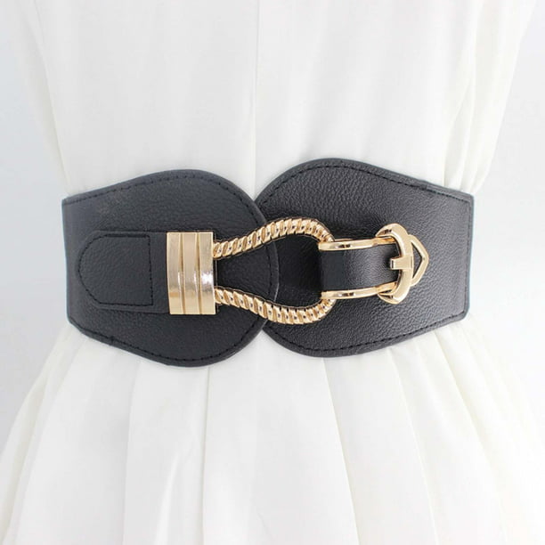 Cinturones de cuero PU para mujer, para vestidos, , correa para cintura,  cinturón elástico , negro Hugo cinturones dama