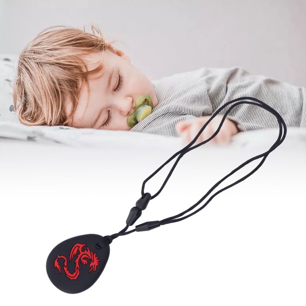 Collar de dentición para bebé para mamá, paquete de 2 collares masticables  y pulseras para niños sensoriales, collares de lactancia para niños