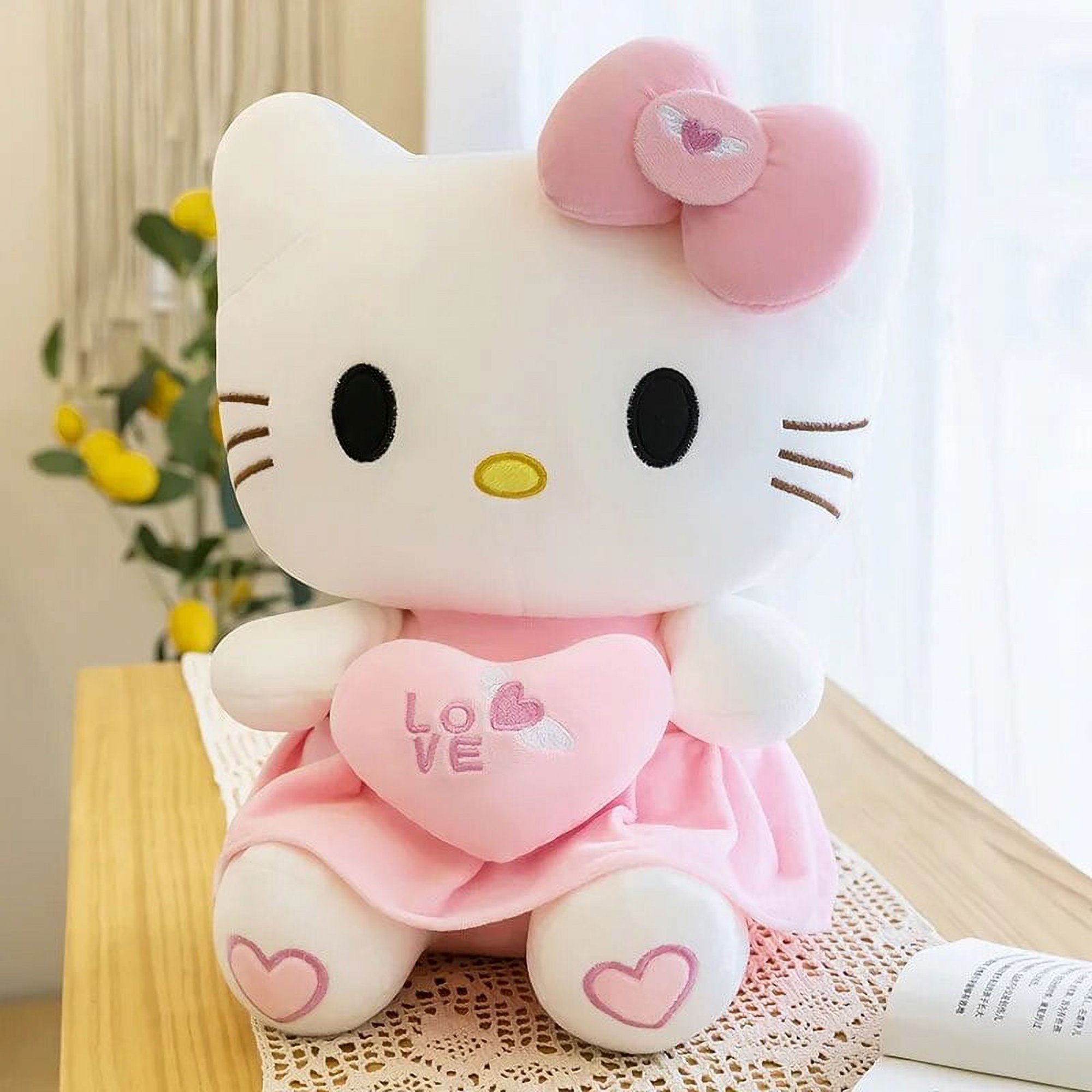 Sanrio-juguetes de peluche de Hello Kitty para niños, muñeco de peluche rosa  de 25-70cm, almohada para bebé, regalos de cumpleaños y Navidad