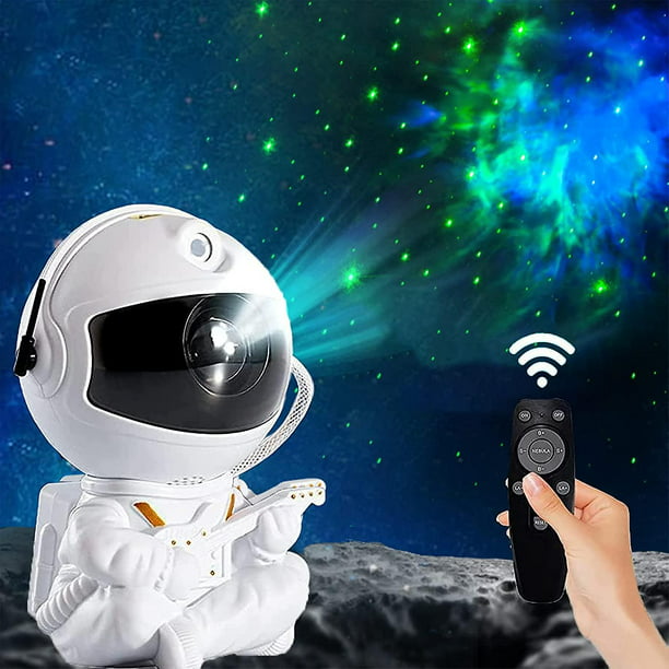 Proyector Space Buddy, proyector de estrellas, luz de galaxia, proyector de  luz nocturna de astronauta con temporizador de control remoto, lámpara de