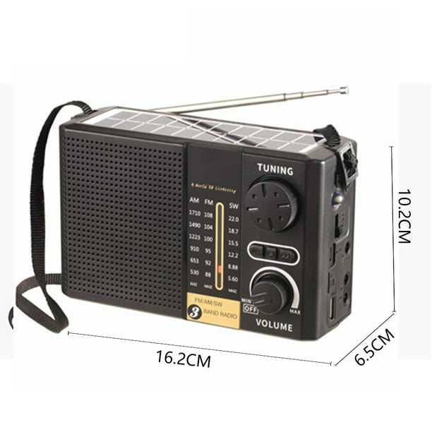 Bocina USB-SD Batería Recargable y Antena para Radio AM/FM/SW
