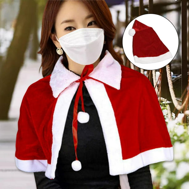 Capa rojo, trajes de vestir, adultos, capa de invierno de Papá Noel con cordones, capa de disfrac BLESIY capa capa Walmart en línea