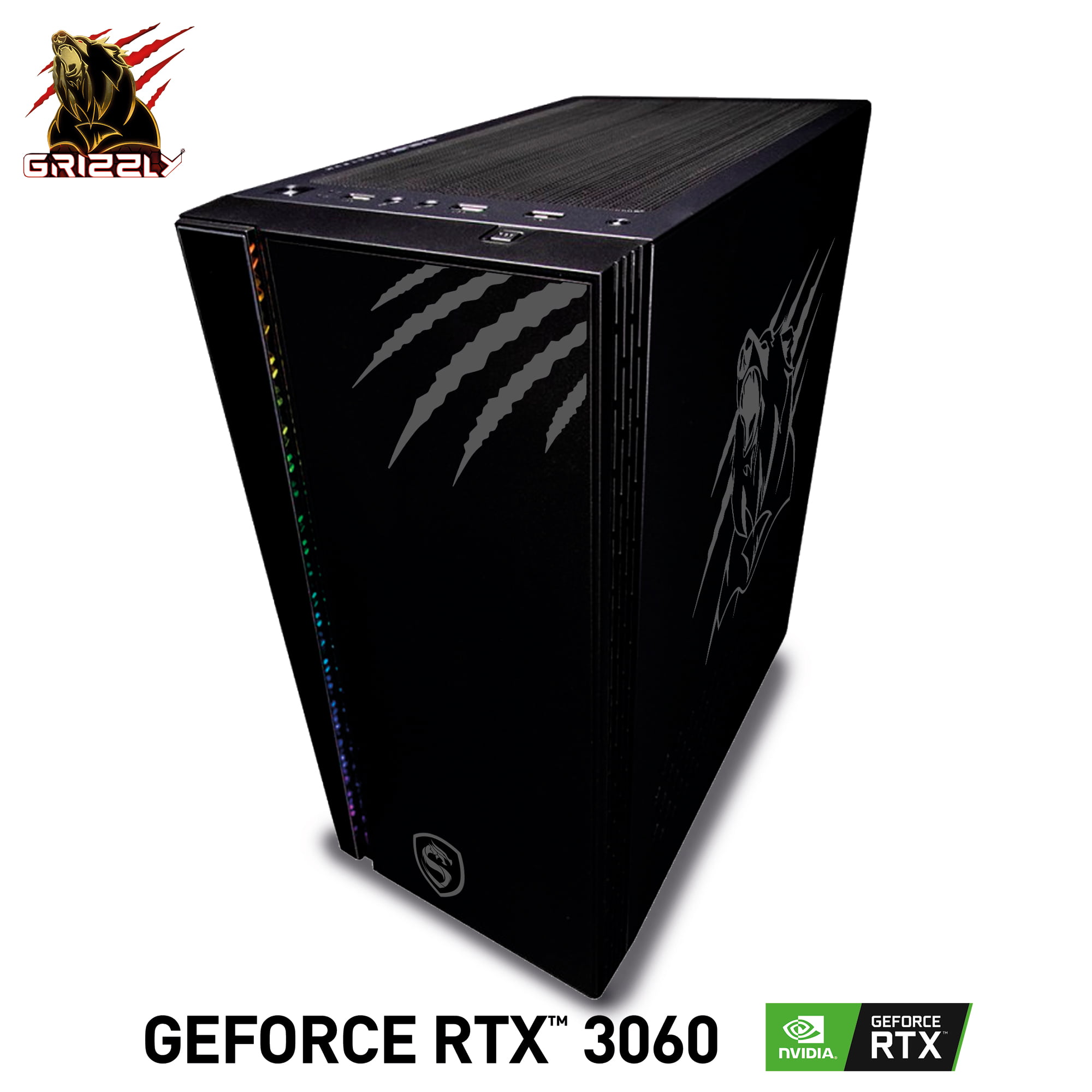 Pc Gamer Grizzly Intel Core I7 10700 Rtx 3060 M.2 1tb Hdd 2tb Monitor 27 Kit  4 En 1 Wifi Bluetooth Color Negro