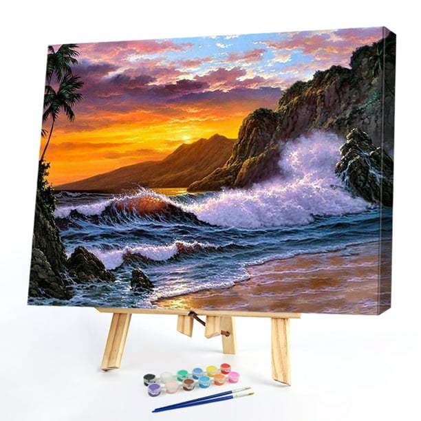 Cuadros Decorativos DIY Seaside Sunset pintura al óleo por números dibujo  sobre lienzo imágenes decoración del hogar Ndcxsfigh Nuevos Originales