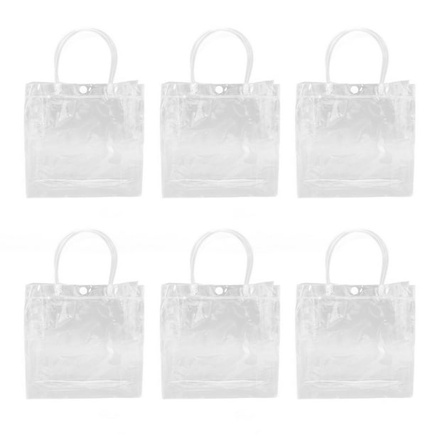32 bolsas de regalo de PVC transparente con asa, bolsa de plástico  reutilizable para regalo, bolsa de mano transparente para compras, venta al  por