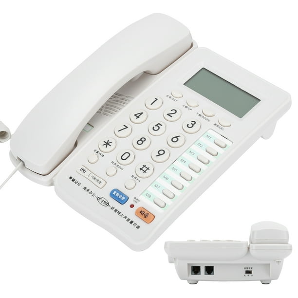 BISOFICE Teléfono con cable, teléfono fijo para el hogar con cable, no  requiere alimentación de CA/batería, teléfono de montaje en pared para  teléfono