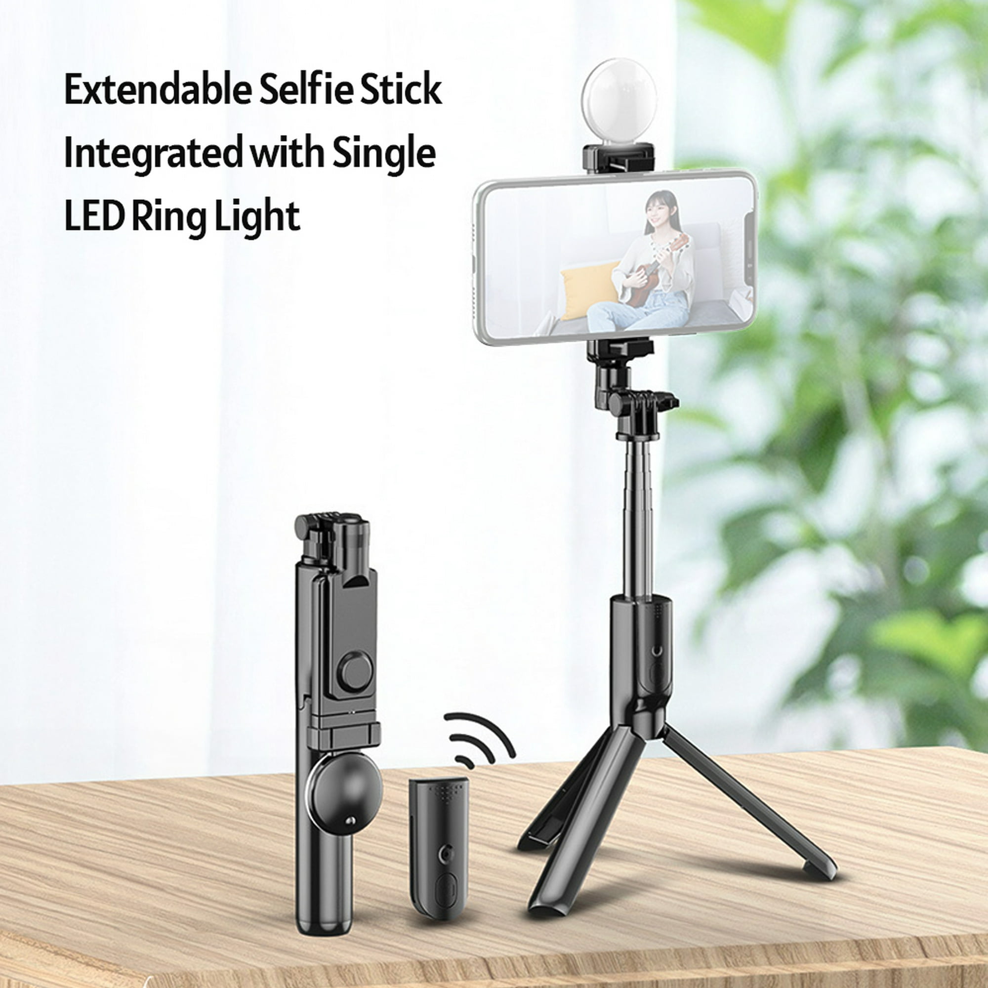Palo Selfie Bluetooth Stick Celular Aro Luz Tripode 70 Cm