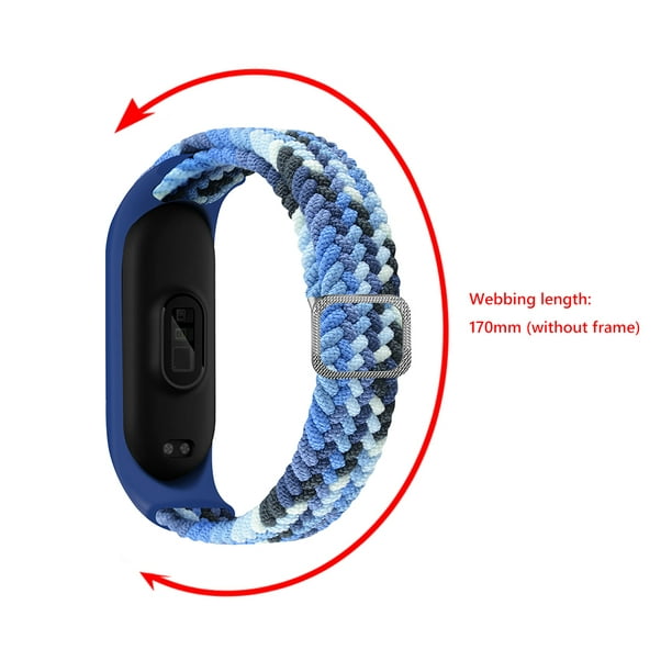 Correa de nailon elástica trenzada para Xiaomi Mi Band 5/6/7, accesorios de  reloj inteligente, correa de repuesto ajustable, pulsera duradera, pulsera