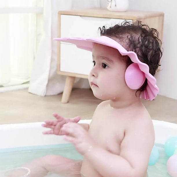 Gorro de ducha para bebé, gorro de baño de lavado de cabello de bebé, gorra  de baño segura de silicona, gorra de baño suave y ajustable para protector