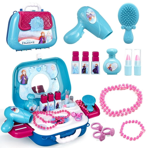 Mochila de cosméticos para niñas, juego de juguetes de maquillaje para  vestir, caja de almacenamiento de juguetes para niños, como secador de pelo  Inevent FN0330-00B