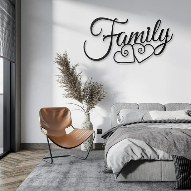 Letras para el hogar de 12 pulgadas con corona, decoración de pared para  sala de estar, letrero de madera negra para el hogar, decoración moderna de