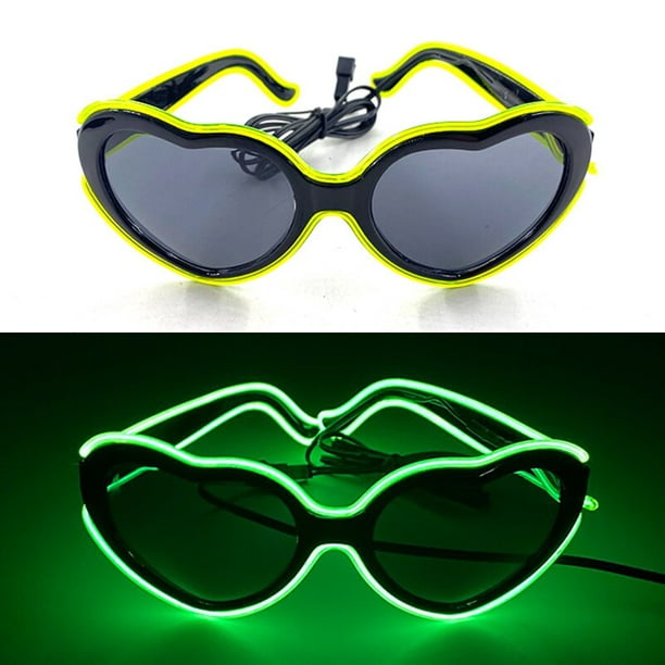 3 piezas de gafas iluminadas que brillan para fiesta, anteojos de neón con  luces LED de alambre para los años 80, discotecas, concierto