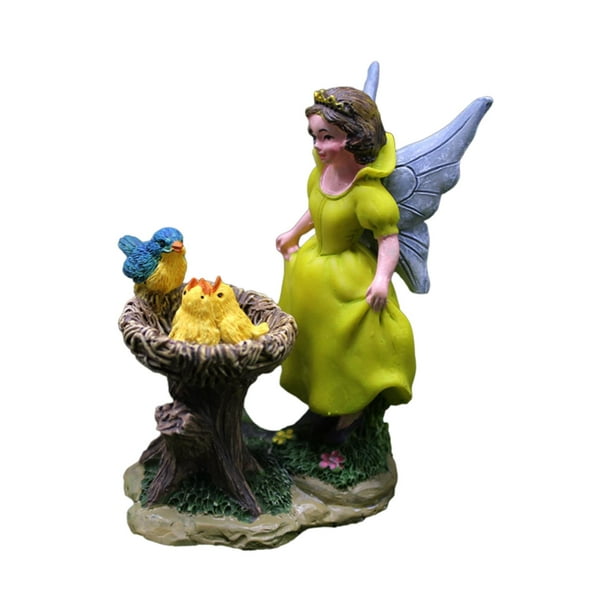 Linda niña de , figuras de hadas de princesa y pájaros, adornos de  micropaisaje, figuras de ángel para jardín, decoración al aire libre Zulema Hadas  en miniatura