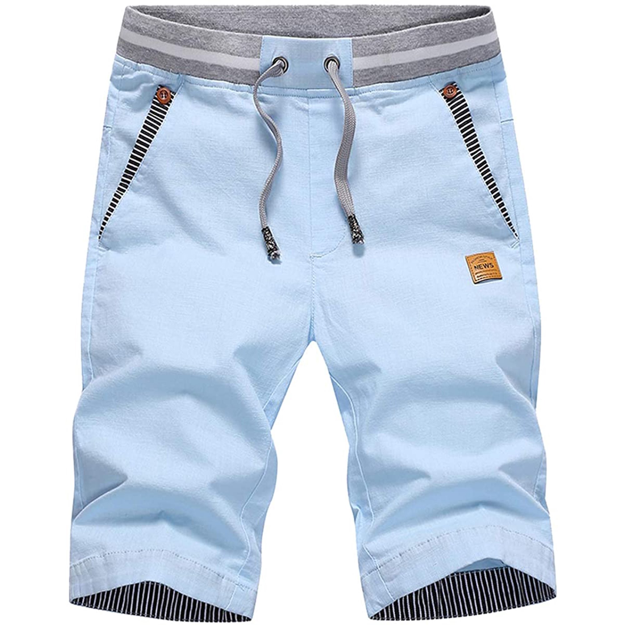 oelaio Bermudas - Pantalones cortos ligeros de ajuste retro con cintura  cómoda, casuales, cortos, deportivos, ligeros, para trabajo, para hombre,  color blanco, talla L : : Deportes y Aire Libre