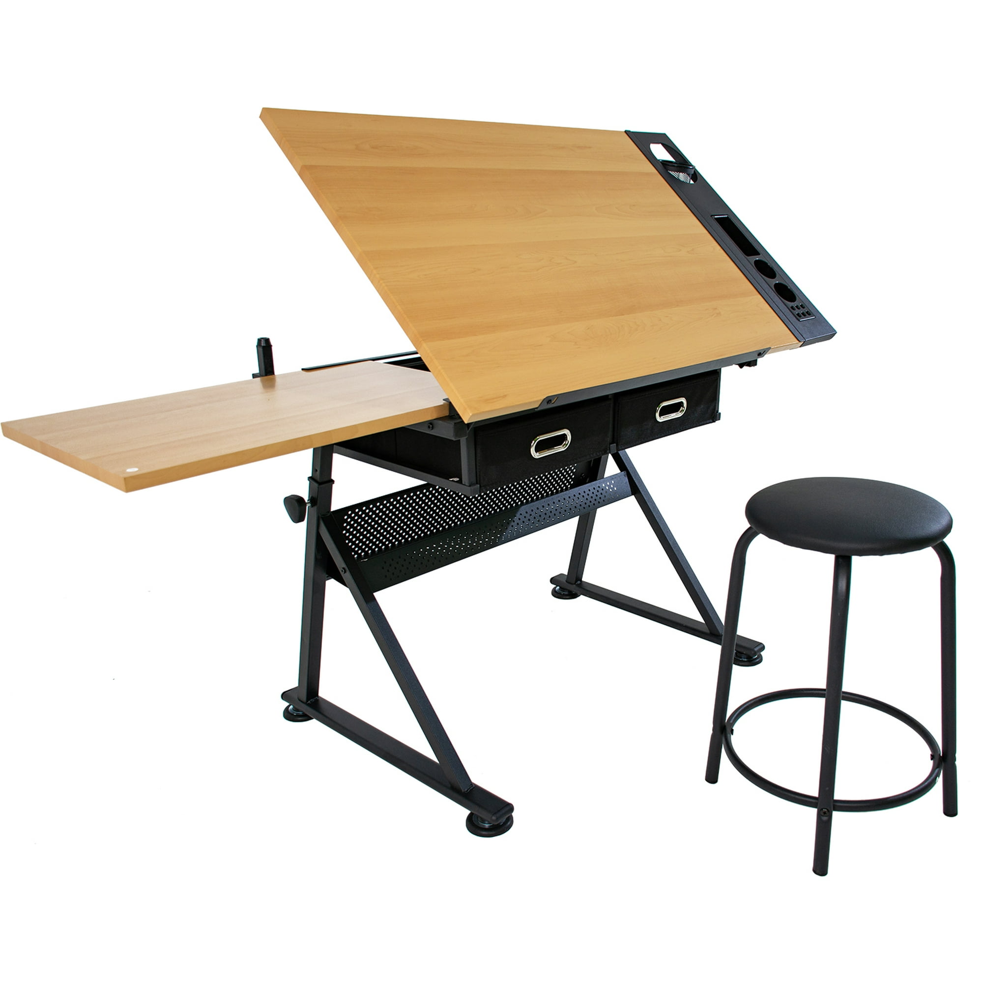 Mesa de dibujo plegable ajustable, arquitecto de diseñador, mesa de dibujo  para arte y manualidades con cajón, cómodo espacio de trabajo, estación de