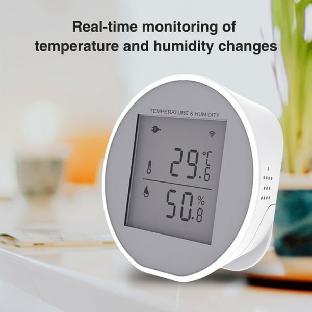 Sensor de temperatura y humedad Termómetro higrómetro Tuya de alta  precisión con Sensor de humedad y temperatura WiFi JShteea Nuevo
