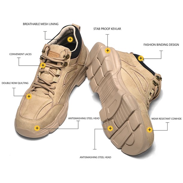 Tenis Zapatillas de trabajo indestructibles de corte bajo antideslizantes para  hombre a prueba de pi Likrtyny Tenis De Mujer Tenis De Hombre