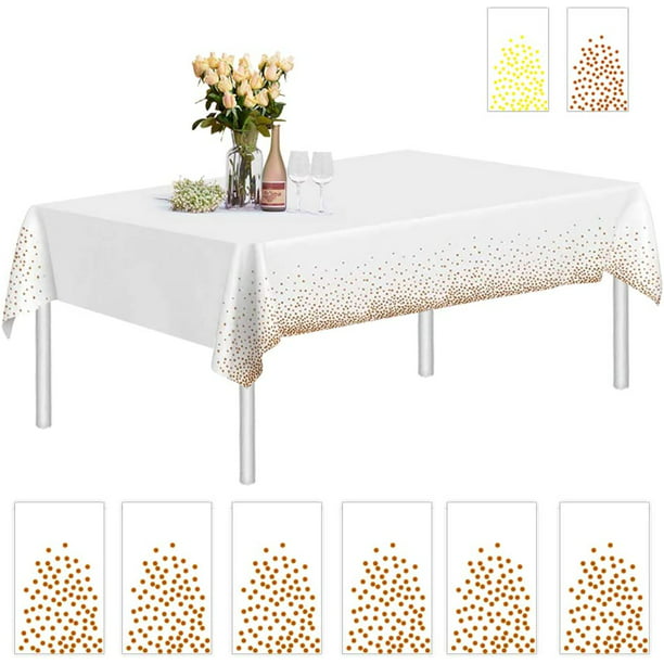 Mantel blanco para mesas rectangulares, mantel de plástico, mantel para  mesas rectangulares de 6 pies, mantel para fiestas, bodas