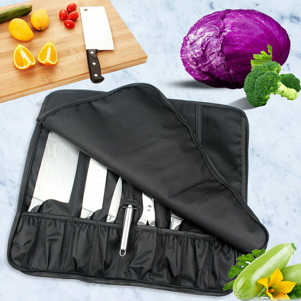Comprar Estuche para cuchillos (4 ranuras), bolsa enrollable para cuchillos  de chef de lona con asas duraderas, cuchillo impermeable portátil