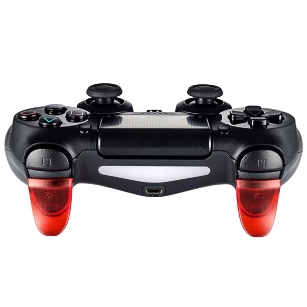 L2 R2 Botones extensores de botón + tapas de palillo de pulgar, agarres  para palancas, tapa de joystick para Playstation 4 PS4 Controller (naranja)