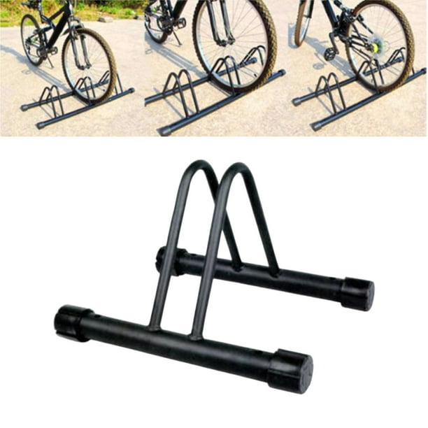 QWORK Soporte de acero para bicicleta de suelo, organizador de  almacenamiento de ciclismo, soporte de estacionamiento de ruedas delanteras  y traseras